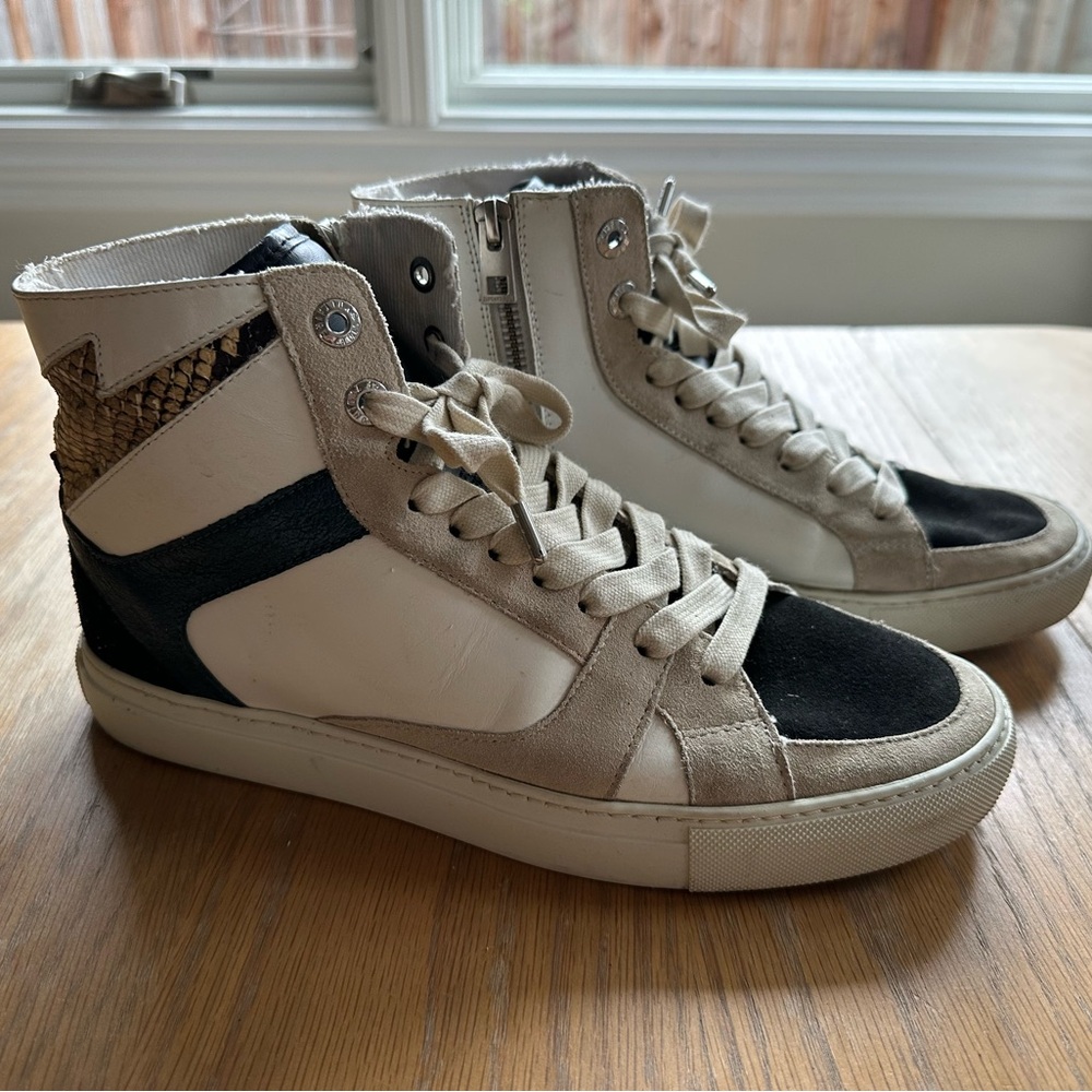 Zadig & Voltaire High Flash Leather Hi-Top Sneakers - SZ 41